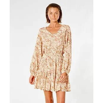 Dámské šaty šaty Rip Curl LUNAR TIDES LONGSLEEVE DRESS Nude velikost XL