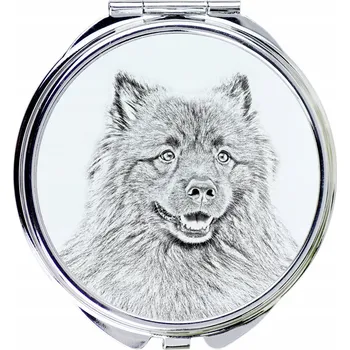 Kosmetické zrcátko Kompaktní kapesní zrcátko s obrázkem psa – vlčí špic