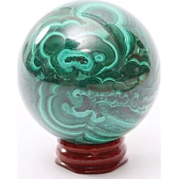 Drahý kámen Magieprirody.cz Malachit koule 6 cm 410g přírodní kámen + podstavec #L115