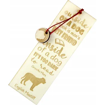 Doplněk ke knize Anglický mastif - gravírovaná záložka do knihy se psem, jméno psa