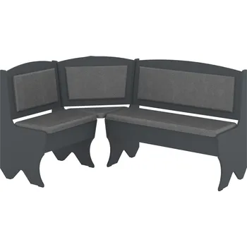 Slevadoma Rohová lavice IMPEROR Barva: Antracit, Materiál: koženka - šedá