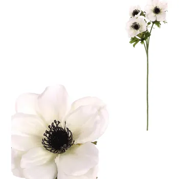 umělá květina Umělá květina Sasanka, 3 květy, 15 x 15 x 55 cm, bílá