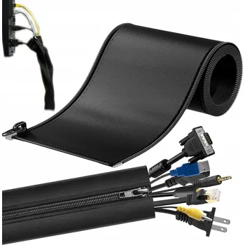 kabelová chránička Kabelový žlab 1,5 m na stůl, organizér kabelů se zipem