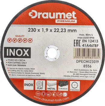 Řezný kotouč Řezací kotouč na kov 230 x 1,9 mm INOX Draumet