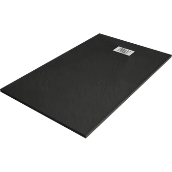 Sprchová vanička Mexen Hugo obdélníková vanička SMC 140 x 80 cm, černá, krytka inox - 42708014-X Obdélníkové sprchové vaničky