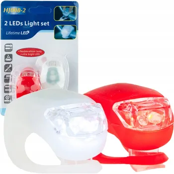 Cyklosvítilna Světlo na kolo LED přední a zadní 2 ks silikonové na řídítka