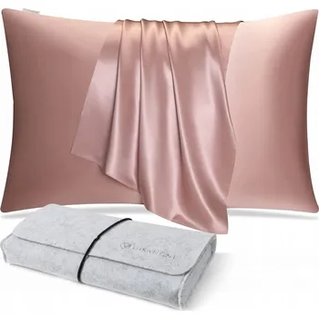 Povlak na polštářek Hedvábný Povlak na Polštář 6A na Vlasy 22 Momme 50x75cm Růžový