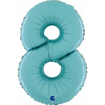 Balónek Foliová číslice pastelově modrá 8 - 66 cm