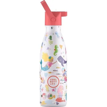 Termoska Cool Bottles dětská nerezová termolahev Kids Sweet Mermaids třívrstvá 350 ml 3D