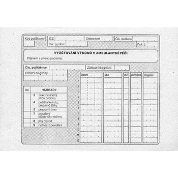 Tiskopis Tiskopis NEM. Vyúčtování výkonů v ambul. péči A5 100 listů v bloku DITIS 1150010