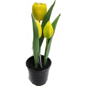 umělá květina Květina květina tulipán umělá gumová 23 cm bílá