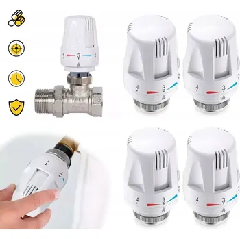 Hlavice pro radiátor 4X Termostatická hlavice Regulátor Knoflík pro radiátor M30x1,5