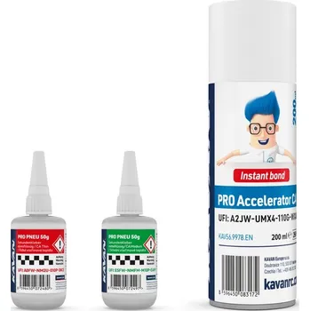 Průmyslové lepidlo KAVAN PRO PNEU střední a řidké vteřinové lepidlo 50g + Kavan PRO aktivátor CA 200ml - expresní doprava
