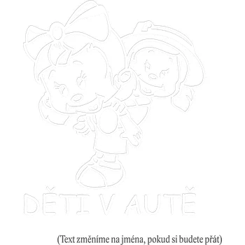 Samolepicí dekorace na vozidlo Děti v autě holka s holčičkou na zádech samolepka na auto - zelená / 10x11 cm