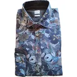 Pure by Hatico Košile Pure Casual Fit šedá / zelená s květy velikost: 39/40, délka rukávu: dlouhý rukáv