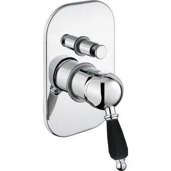 Vodovodní baterie NOTTE podomítková baterie v retro stylu. Černý porcelán.