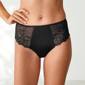 Kalhotky Blancheporte Sada 2 kalhotek maxi z mikrovlákna a krajky černá+slonová kost 46/48