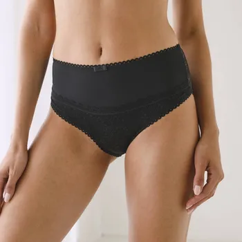 Kalhotky Blancheporte Sada 2 kalhotek maxi Isili zn. Confidence Lingerie z krajky a mikrovlákna černá 34/36