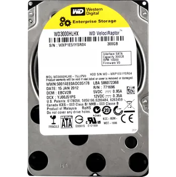 Interní pevný disk WD VelociRaptor 300GB 10K 32MB SATA III 2.5" WD3000HLHX