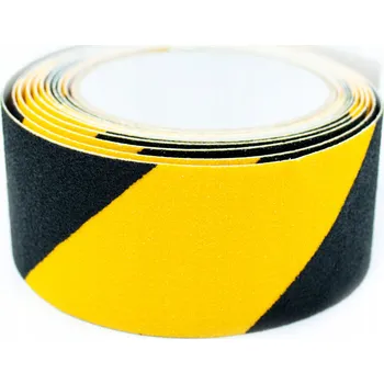 Výstražná páska Protiskluzová výstražná páska Heskins 50 m x 3 m černo-žlutá
