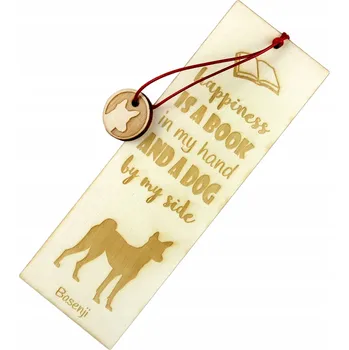 Doplněk ke knize Basenji gravírovaná záložka do knihy se psem, jméno psa