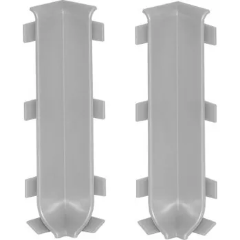 soklová lišta Vnitřní roh Cezar PVC 10 x 80, délka 2 cm, stříbrný