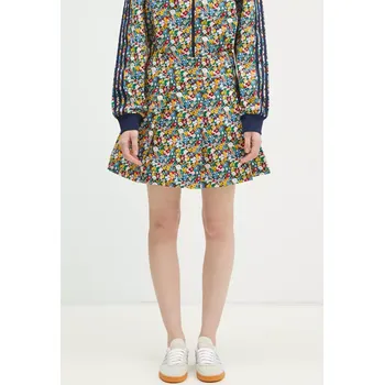 Dámská sukně Bavlněná sukně adidas Originals Liberty modrá barva, mini, áčková, JC7774, M, 55X