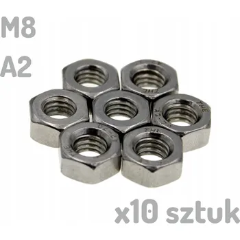 Matice Nerezová matice A2 M8 DIN 934 šestihranná INOX x 10 kusů _