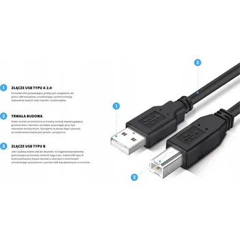 Datový kabel USB A-B Kabel pro Tiskárnu Skenner 1,8M