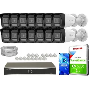 Bezpečnostní kamera Sada pro monitoring 14x IPCAM-B2-30DL Full HD PoE MD 2.0 Hilook Hikvision