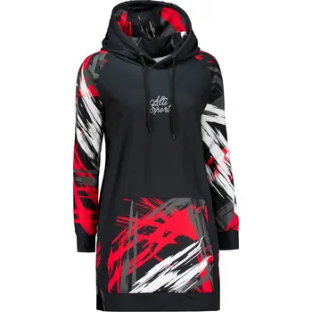 Dámská mikina Dámská funkční prodloužená mikina premium ALTISPORT VOJ/ALW039MI03 černá/červená S