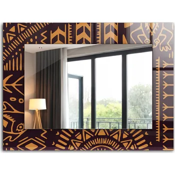 Zrcadlo Ozdobné dekorativní zrcadlo obdélníkového tvaru 80x60 cm - Etnický vzor