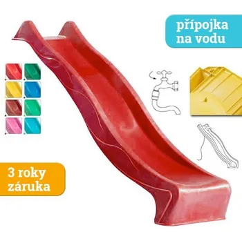 skluzavka skluzavka Monkey´s Home Eko-Line s přípojkou na vodu červená 2,28 m