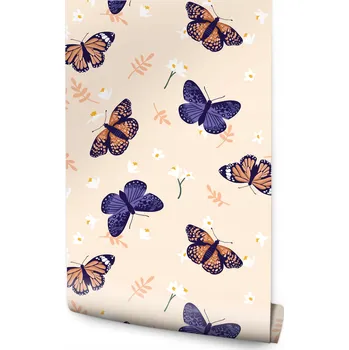 Tapeta Tapeta do dětského pokoje – barevné motýlky a květiny