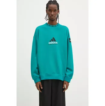 Pánská mikina Mikina adidas Originals Equipment Reflective Crew Neck pánská, zelená barva, s aplikací, JN7146, XL, 67X