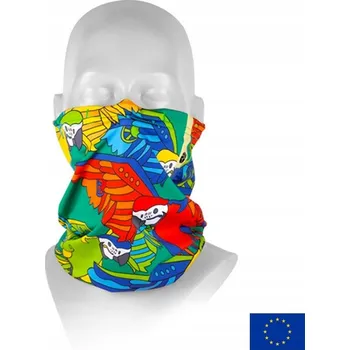 Nákrčník Šátek na obličej s filtrem Respilon R-Shield - motiv Papoušci