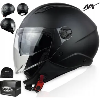 Helma na motorku MOTOCYKLOVÁ PŘILBA OTEVŘENÁ SKÚTR CHOPPER NAXA S35r.M | SLUNEČNÍ CLONA