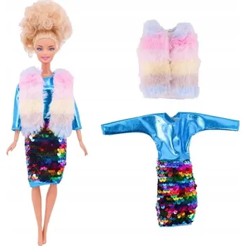 Doplněk pro panenku VEČERNÍ OBLEČENÍ SADA ŠATY A KOŽÍŠEK PRO PANENKU BABI 28-30 cm