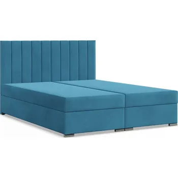 Postel Čalouněná postel AGEN 180x200 cm s pružinovou matrací Modrá