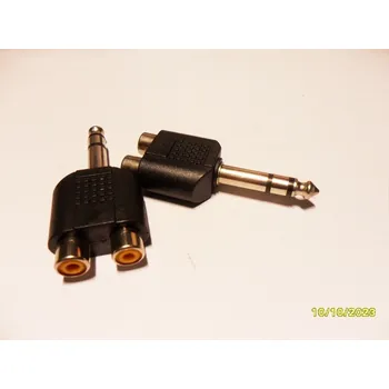 Audio kabel Adaptér jack 6,3 stereo / 2x RCA zásuvka (3037)