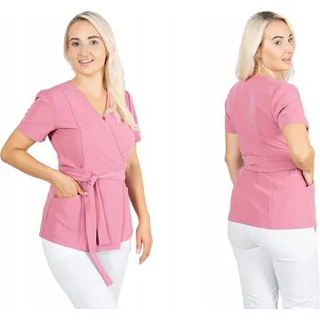 Dámská halenka Elastická zdravotnická tunika s překládaným výstřihem a viskózou CARMEN RÓŽOVÁ vel. 36