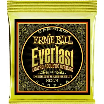 Struna pro kytaru a smyčcový nástroj Struny ERNIE BALL 2554 Everlast Bronze (13-56) – Bronzové struny pro akustickou kytaru