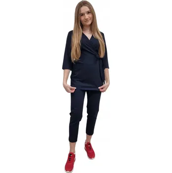 Kosmetický zdravotnický komplet s 3/4 rukávem, basic premium, tmavě modrá, velikost L