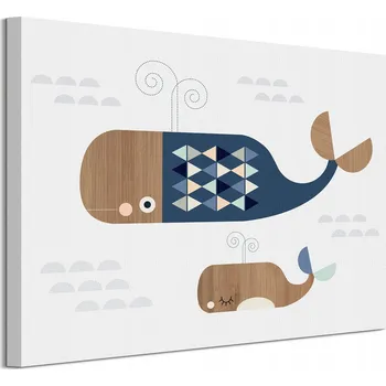 Obraz Little Design Haus Obraz na plátně Velryby 50x40 cm
