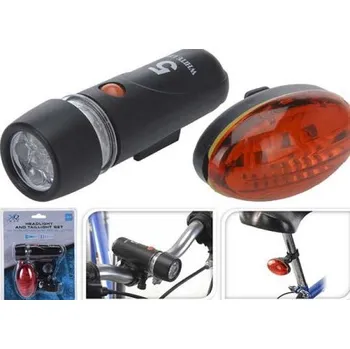 Cyklosvítilna Sada světel na kolo, přední a zadní, 2 kusy, 5 LED