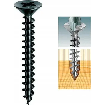 Vrták Vruty do dřeva Černé 3,5x20mm MUSTAD Drážka PZ 100 kusů