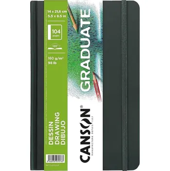 Výtvarný papír Canson Book Hardbound Long Side Graduate Drawing Skicář 52 21,6 x 14 cm 160 g Portrait