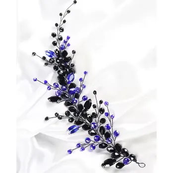 Ozdoba do vlasů B-TOP Ozdoba do vlasů s tmavě modrými a černými krystaly
