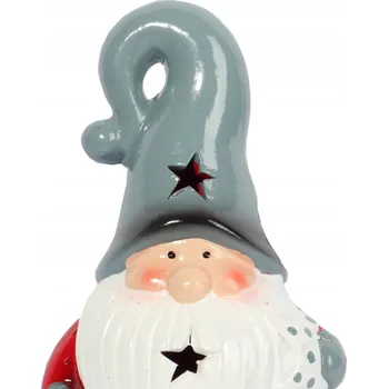 Vánoční dekorace Vánoční ozdoba Mikuláš Goliat keramický s LED, 8x15 cm