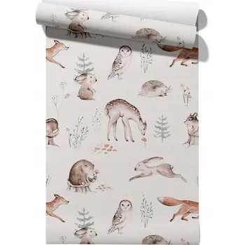 Tapeta Vliesová tapeta Lesní zvířata, role 50 cm x 6,1 m